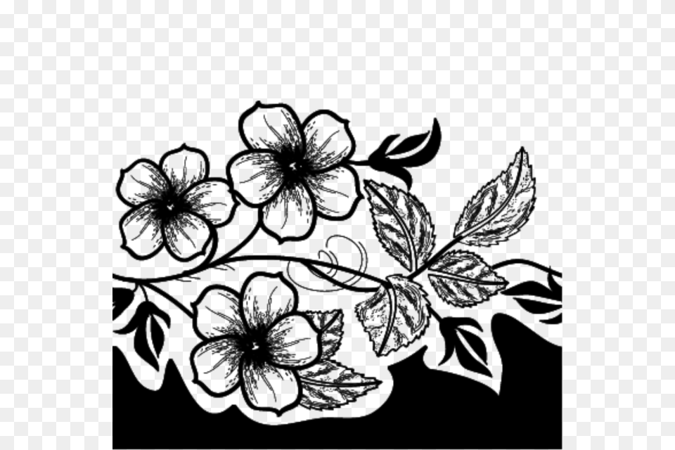 Flower Clipart Vector Flower Vector Illustration Black, Graphics, Art, Floral Design, Pattern Free Png