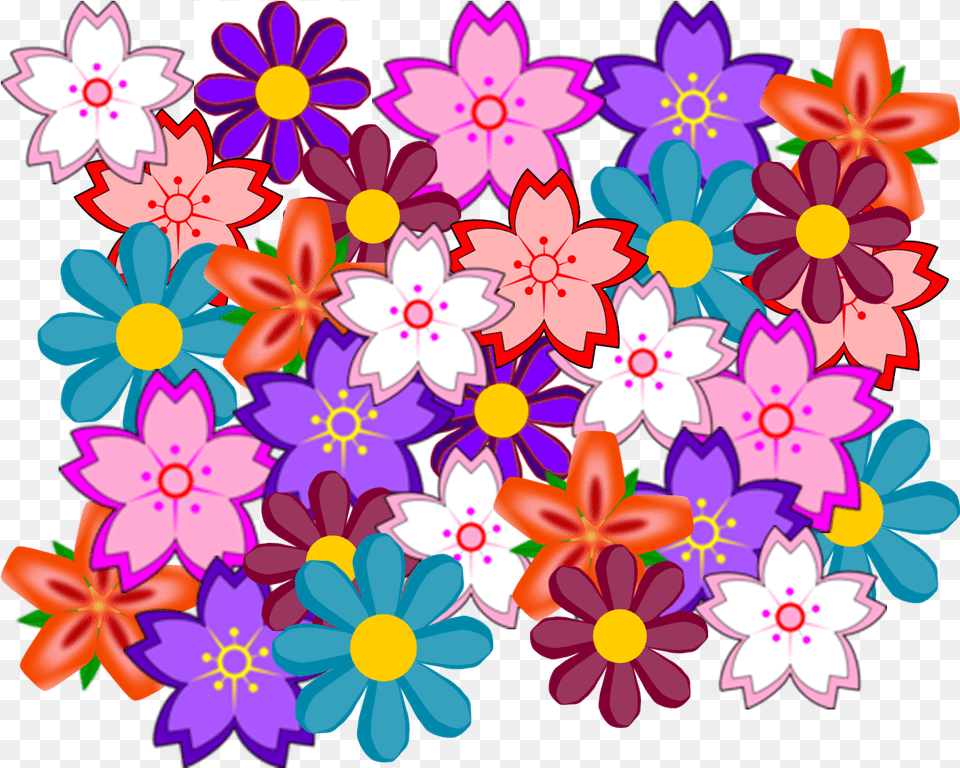 Flower Collage Images Vector Clip Art, Daisy, Floral Design, Graphics, Pattern Png Image