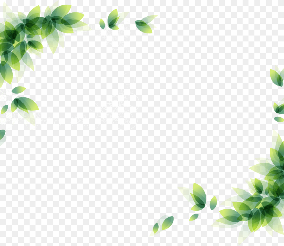 Flower Corner Border Clipart Green Leaves Border, Accessories, Art, Floral Design, Graphics Free Png Download