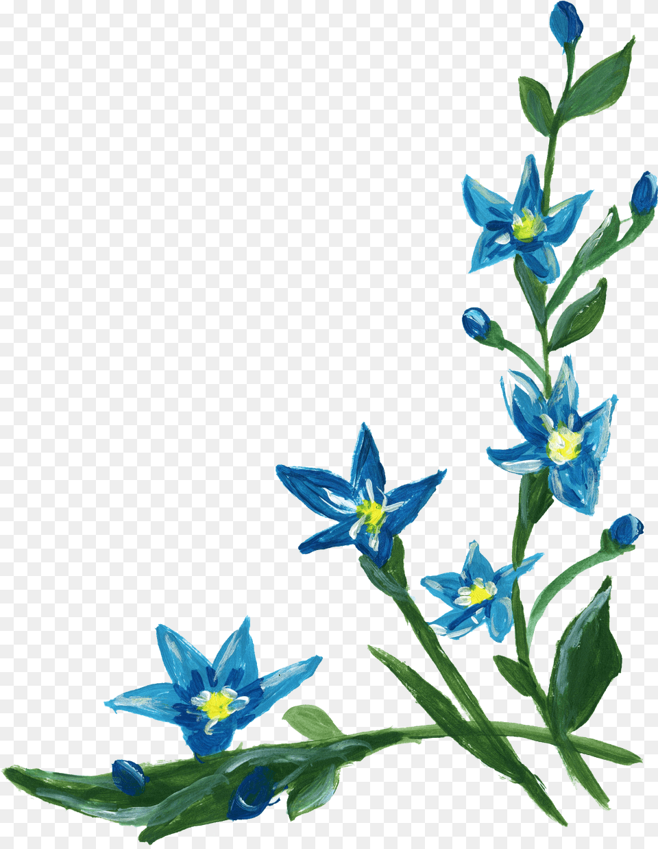 Flower Corner Border File Border Flowers Blue, Plant, Petal, Acanthaceae, Flax Free Png