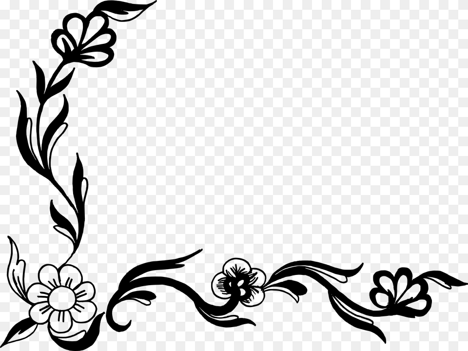 Flower Corner Line Art Flower Designs, Floral Design, Graphics, Pattern, Stencil Png