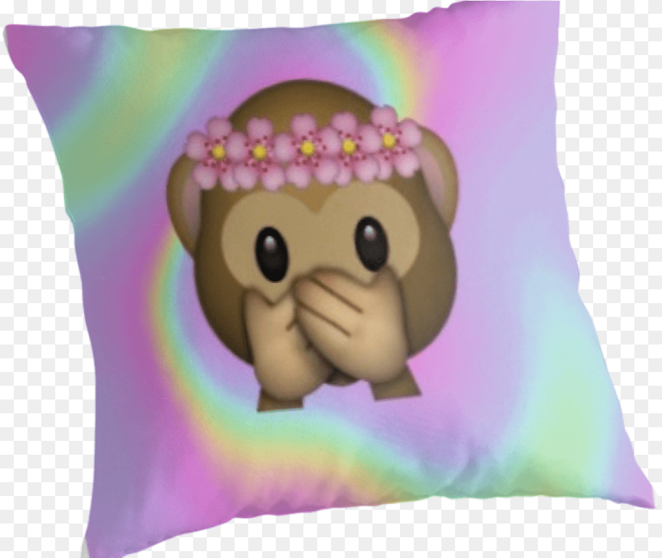 Flower Crown Emoji Transparent Timehd Zazzle Sprechen Sie Keinen Schlechten Affen Emoji, Cushion, Home Decor, Pillow, Toy Png Image