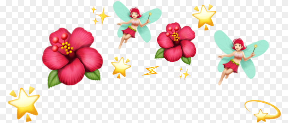 Flower Crown Fairy Star Shine Tumblr Cute Red Emoji Flower Crown Emoji, Plant, Petal, Person, Baby Png