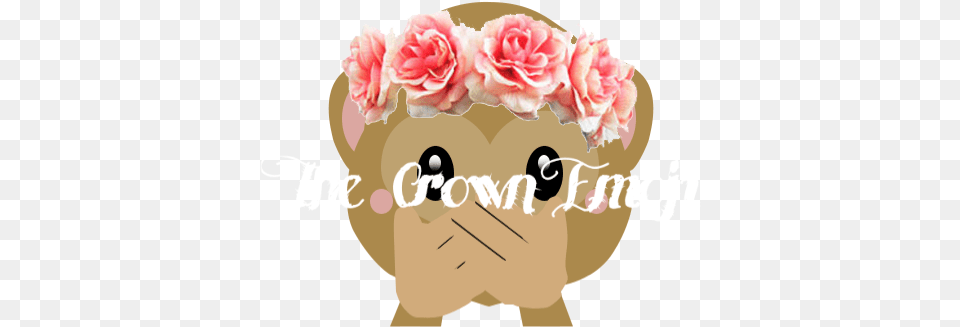 Flower Crown Monkey Emoji Flower Crown, Rose, Plant, Flower Arrangement, Flower Bouquet Png Image