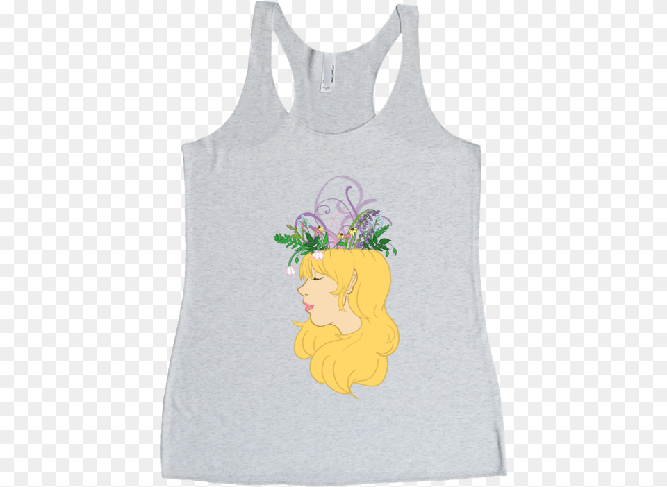 Flower Crown Racerback Tank Top Active Tank, Clothing, Tank Top, Baby, Face Png Image