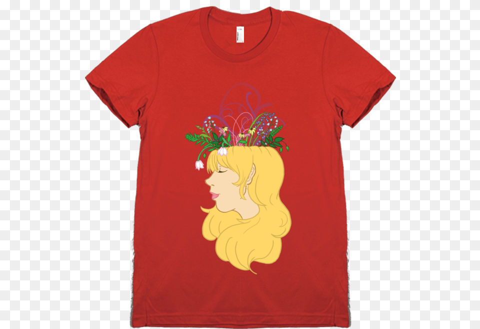 Flower Crown T Shirt Cartoon, Clothing, T-shirt, Face, Head Free Png Download