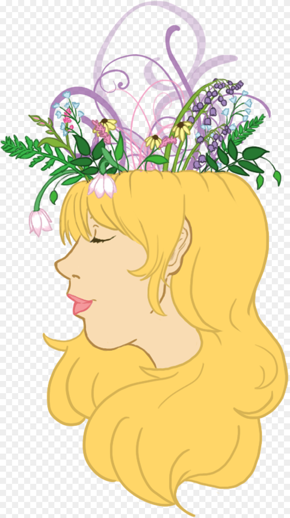 Flower Crown Tank Top Flower, Art, Graphics, Woman, Adult Free Transparent Png