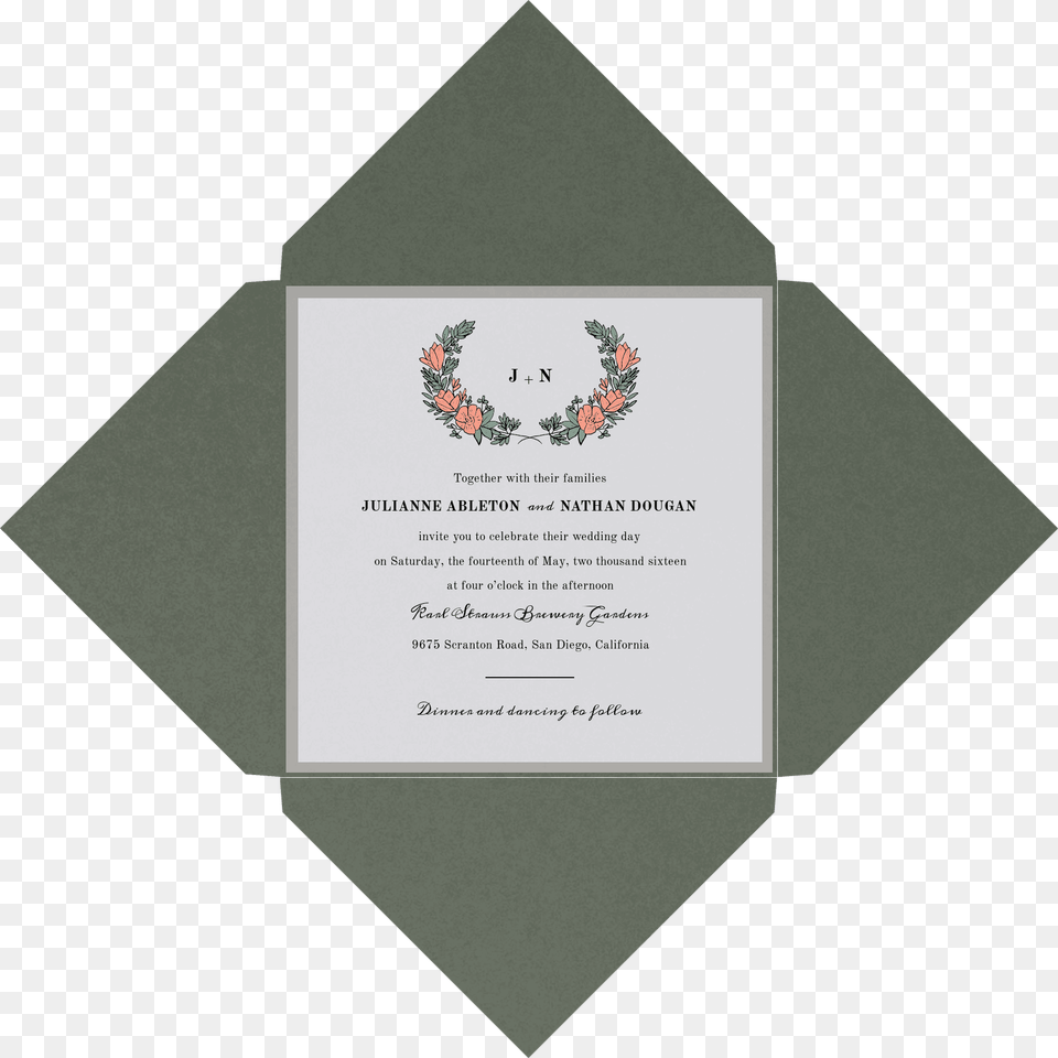 Flower Crown Wedding Invitation Support Rglable, Business Card, Paper, Text, Advertisement Png