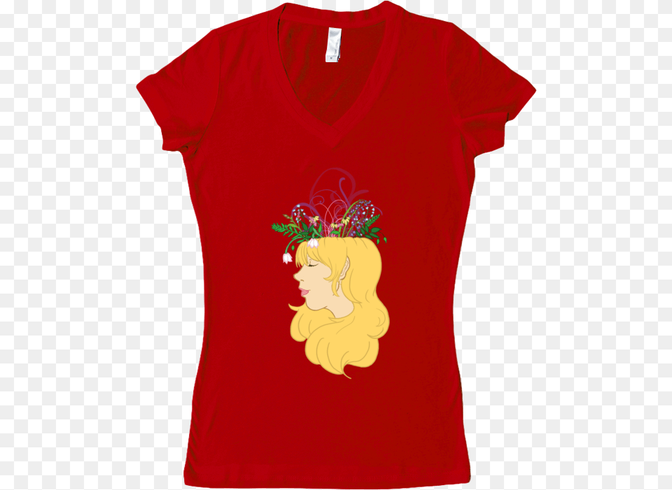Flower Crown Women S V Neck Love Reggae Music Shirt, Clothing, T-shirt, Face, Head Free Transparent Png