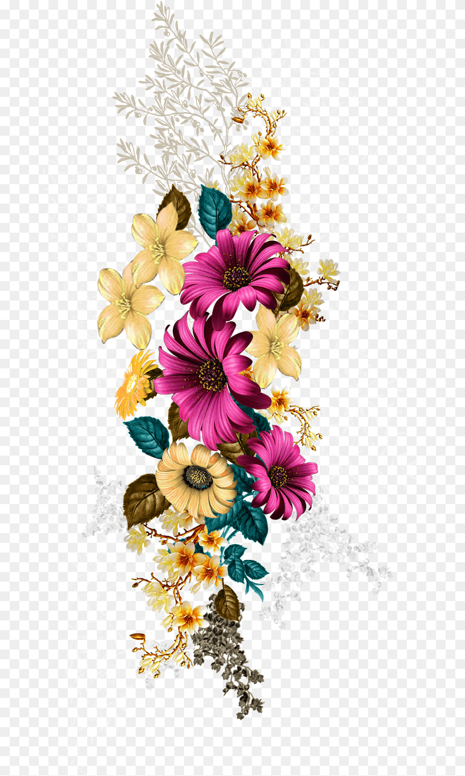 Flower Design Digital Ladies Dress Pattern Textile Flower Digital Print Design, Art, Graphics, Flower Bouquet, Flower Arrangement Png