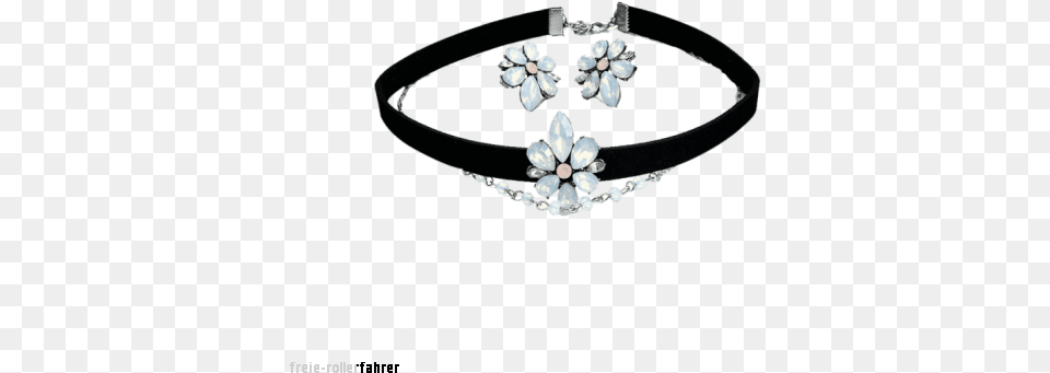 Flower Earring And Choker Necklace Set, Accessories, Jewelry, Diamond, Gemstone Png