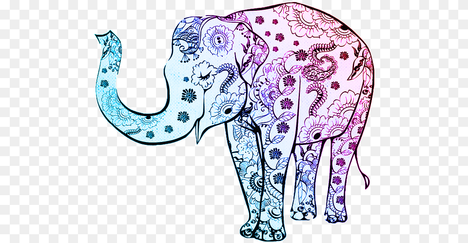 Flower Elephants, Animal, Elephant, Mammal, Wildlife Free Transparent Png
