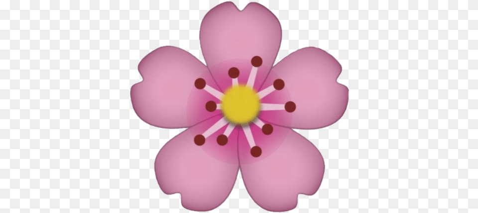 Flower Emoji Emoticon Sticker Tumblr New Pink Transparent Flower Emoji, Anemone, Anther, Petal, Plant Free Png Download