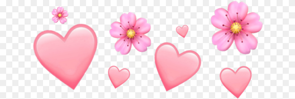 Flower Emoji Iphone Aesthetic Tumblr Pink Heart, Petal, Plant Free Png Download