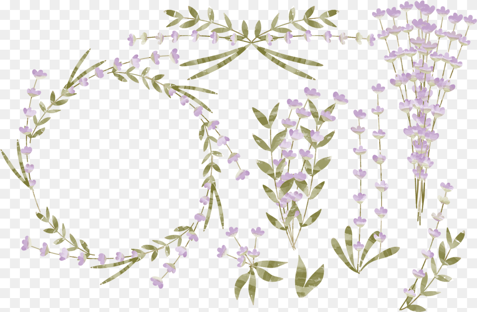 Flower Euclidean Watercolor Painting Watercolor Lavender Background, Plant, Pattern, Flower Arrangement, Herbal Png Image