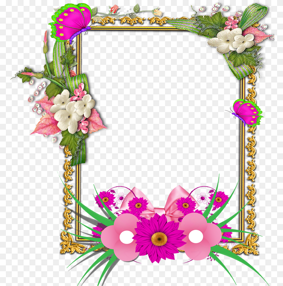 Flower Fame Frame Flower Border Design, Art, Floral Design, Graphics, Pattern Png