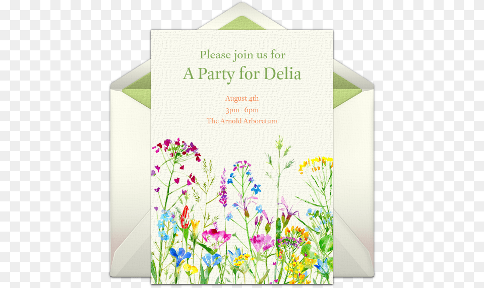 Flower Field Online Invitation Wedding Invitation, Envelope, Greeting Card, Mail, Plant Png