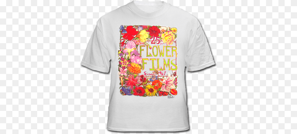 Flower Films 25th Anniversary T Shirt Flower Films Les Blank, Clothing, T-shirt, Plant Png