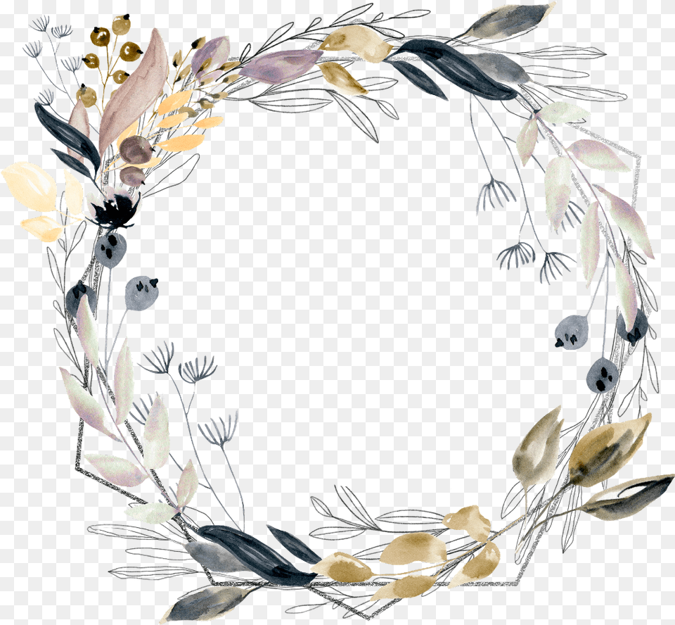 Flower Floral Square Frame Wreath Silver Glitter Template Kad Kahwin Kosong, Art, Floral Design, Graphics, Pattern Png