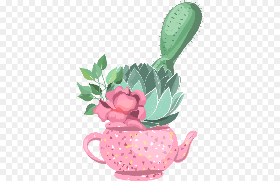 Flower Flowers Cactus Watercolor Pinkwatercolor Teacup, Pottery, Cookware, Pot, Plant Free Png