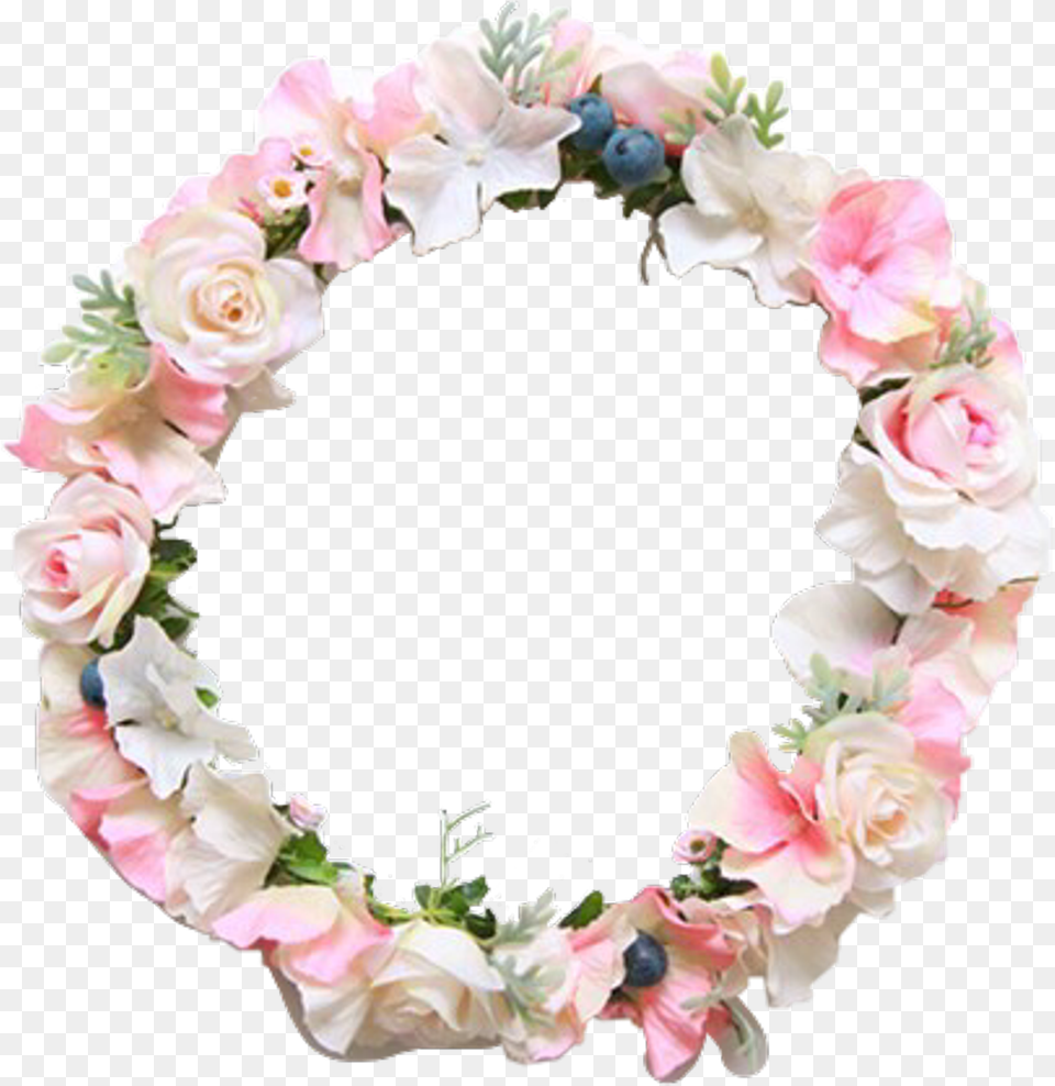 Flower Flowers Flowercrown Pink Cute Aesthetic Circle Flowers, Plant, Flower Arrangement, Accessories, Rose Png Image