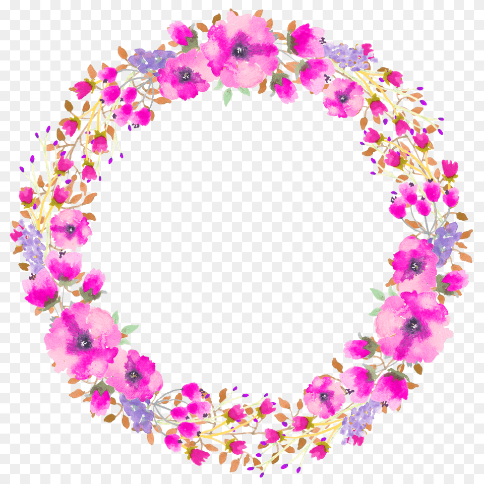 Flower Flowers Spring Circle Flowercircle Freetoedit Flower Circle Border, Plant, Purple, Art, Floral Design Free Png
