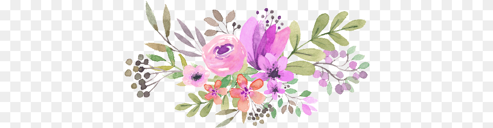 Flower Flowers Tumblr Aesthetic Flowers Tumblr Watercolor Flowers Vector, Art, Pattern, Graphics, Purple Free Png
