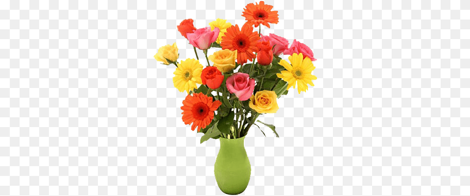 Flower For New Year Greetings Flowers In Pot Beautiful Colorful Roses Bouquets, Plant, Flower Arrangement, Flower Bouquet, Potted Plant Png Image