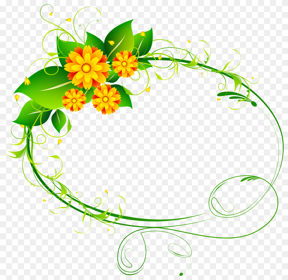 Flower Frame Art Images Clip Art, Floral Design, Graphics, Pattern, Plant Png Image