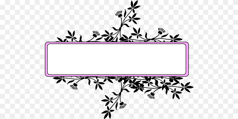 Flower Frame Black And Pink Clip Art Small Flower Frame, Purple, Page, Text, Sticker Png