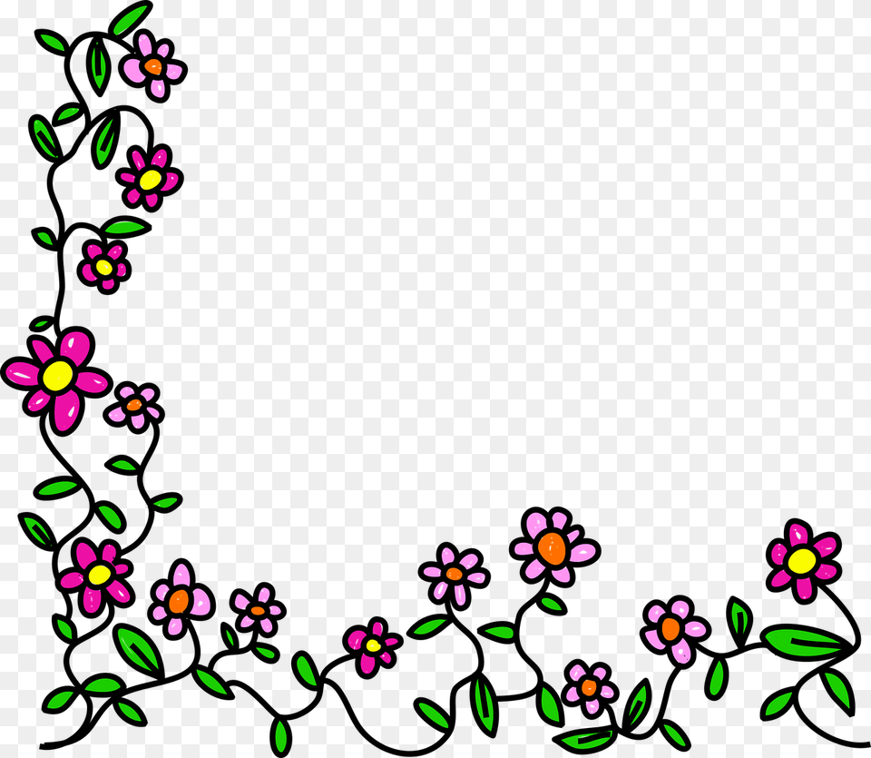 Flower Frame Cartoon, Art, Floral Design, Graphics, Pattern Png