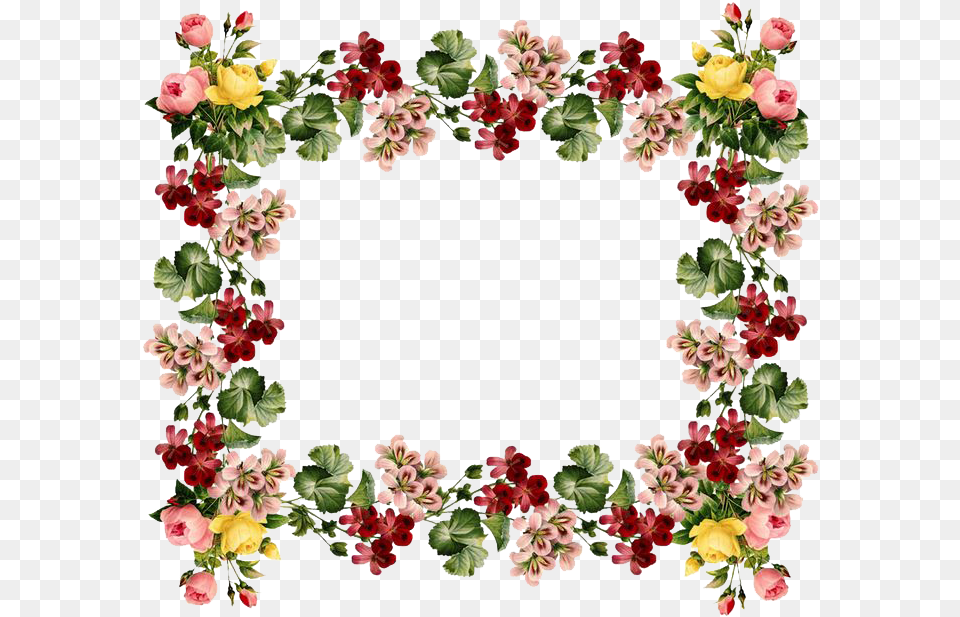 Flower Frame Clipart Vintage Flower Border Design, Pattern, Art, Floral Design, Graphics Png