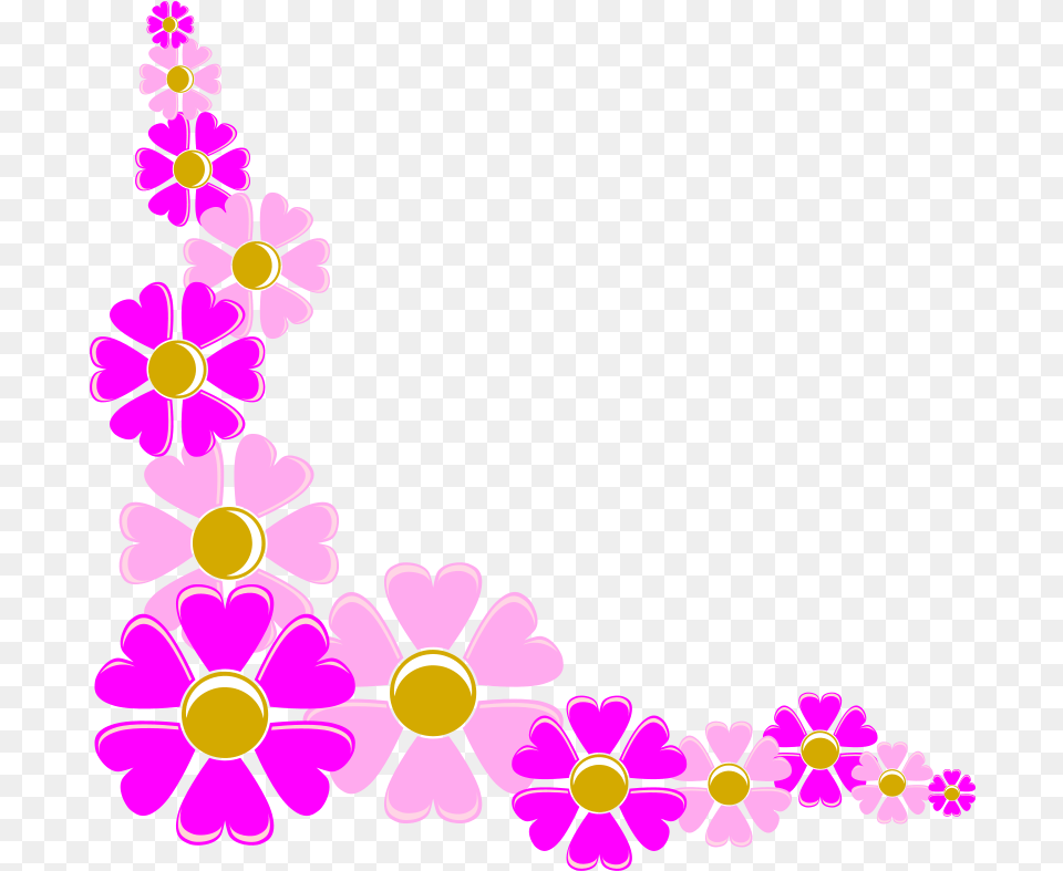 Flower Frame Clipartsco Flower Corner Design Colour, Art, Daisy, Floral Design, Graphics Png Image