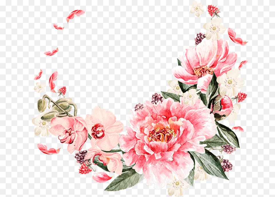 Flower Frame Cute Kawaii Circle Flower Frame, Art, Floral Design, Graphics, Pattern Png