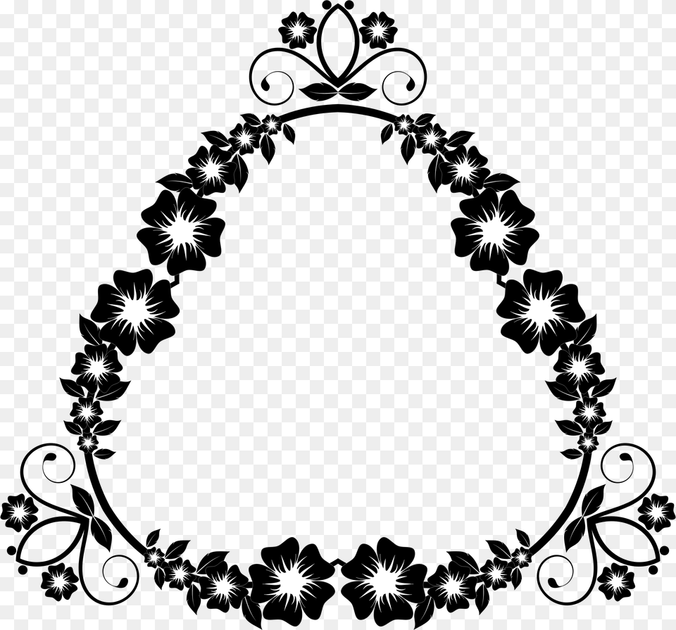 Flower Frame Extrapolated 30 Clip Arts Flower Frame Black And White, Arch, Architecture, Lighting, Nature Free Png Download