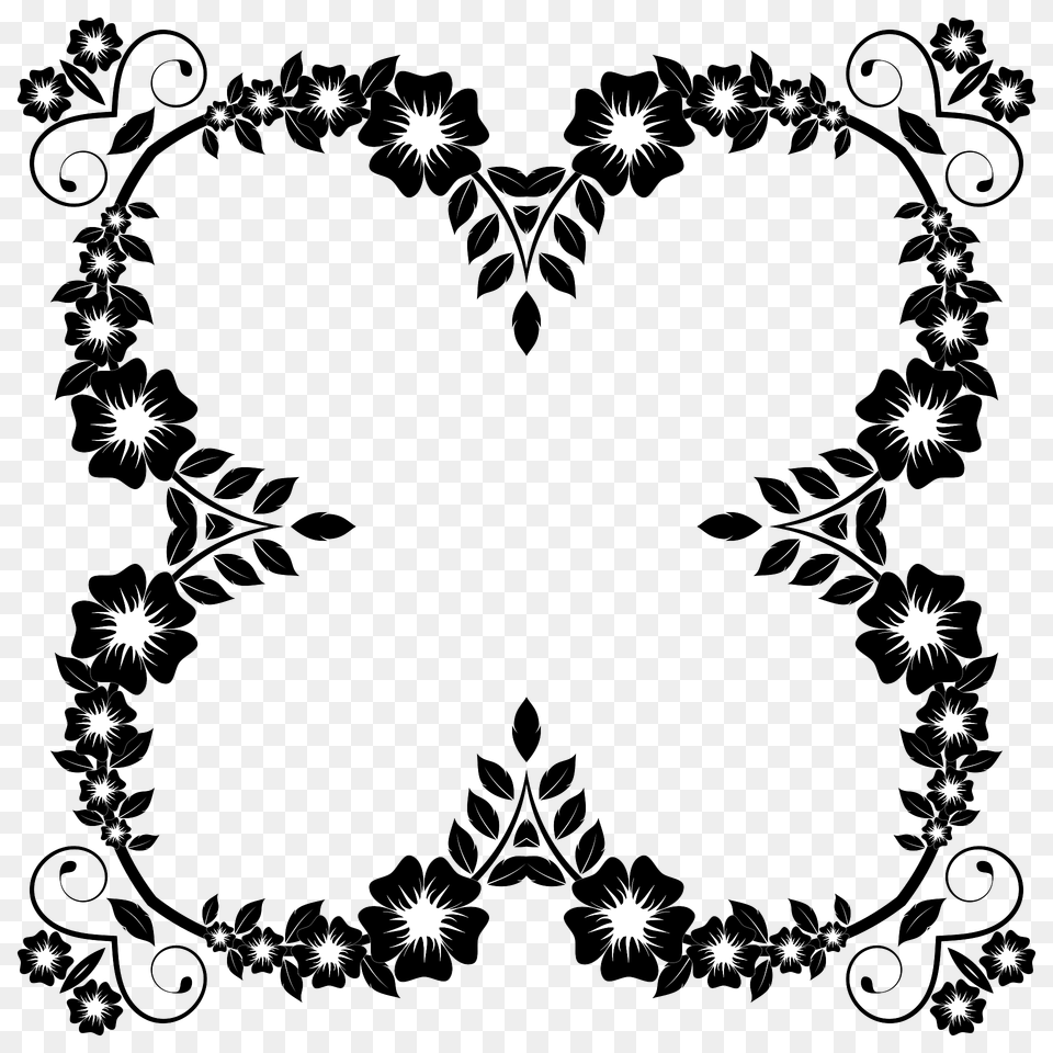 Flower Frame Extrapolated Clipart, Art, Floral Design, Graphics, Pattern Free Png Download