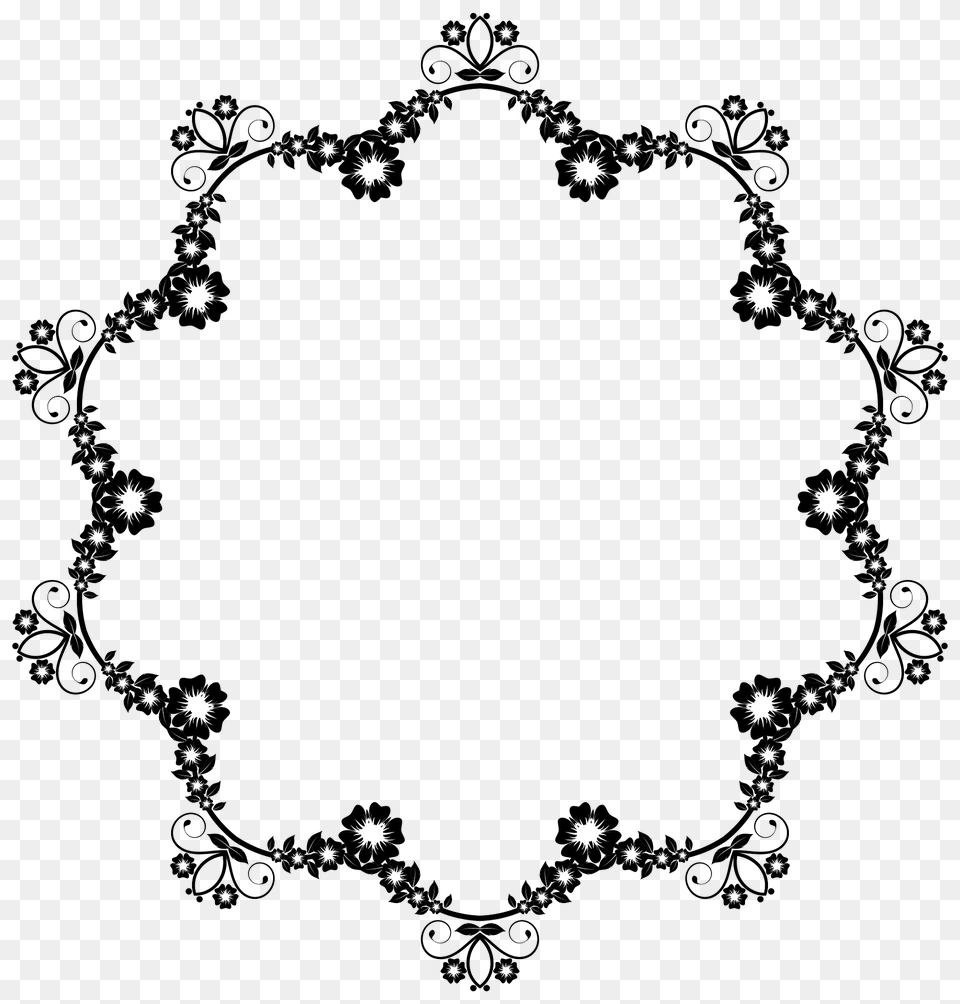 Flower Frame Extrapolated Clipart, Accessories, Pattern, Jewelry, Necklace Png Image