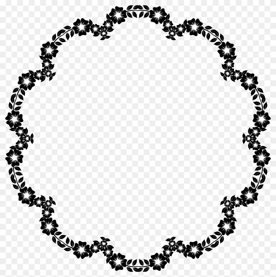 Flower Frame Extrapolated Clipart, Accessories, Jewelry, Necklace, Plant Png Image
