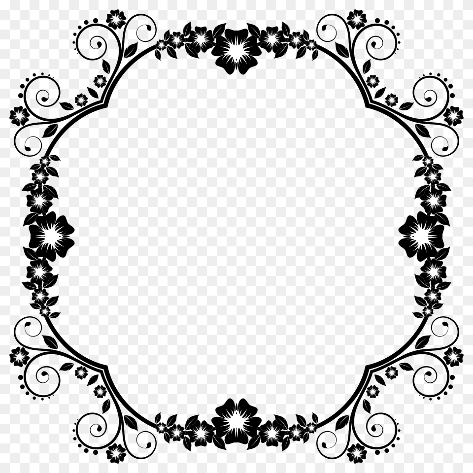 Flower Frame Extrapolated Clipart, Art, Floral Design, Graphics, Green Png