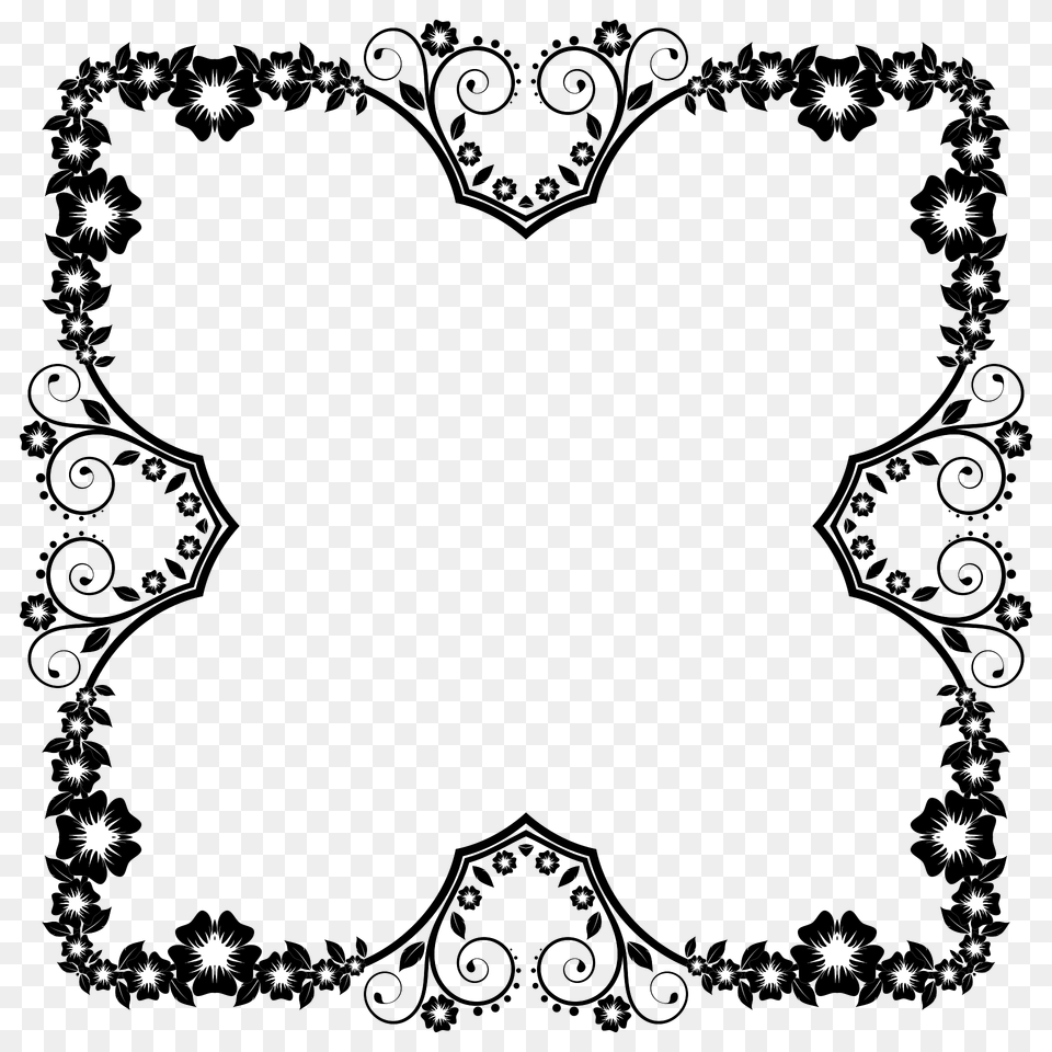 Flower Frame Extrapolated Clipart, Art, Floral Design, Graphics, Home Decor Png Image