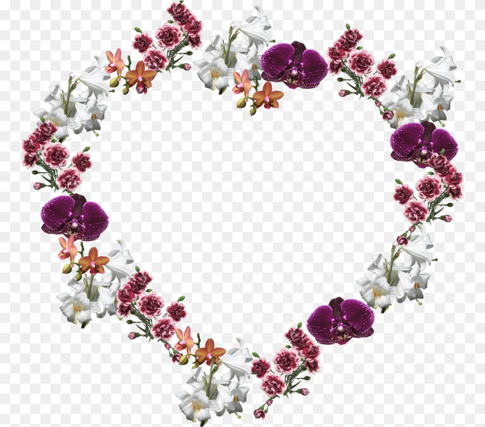 Flower Frame Image Heart Flower Frame, Flower Arrangement, Plant, Accessories, Pattern Free Png Download