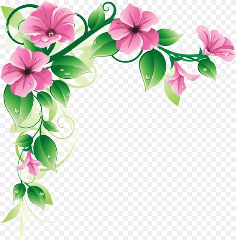Flower Frame Picture Simple Flower Corner Design, Art, Floral Design, Graphics, Pattern Free Transparent Png