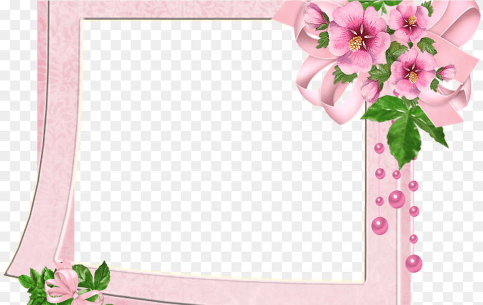 Flower Frame Pink, Plant, Blackboard Free Png Download