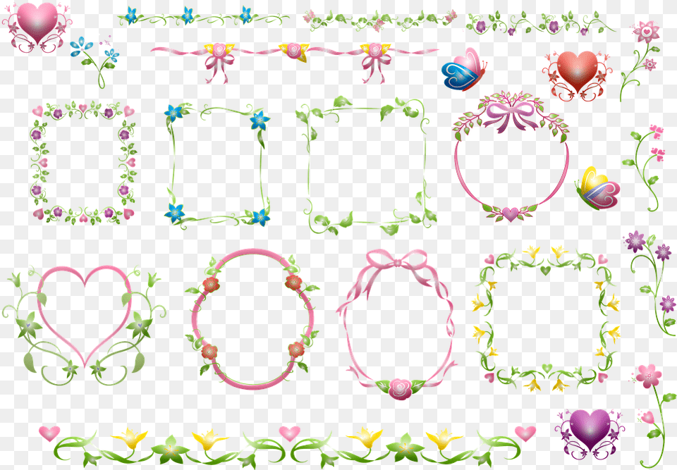Flower Frames Floral Retro Image On Pixabay Clip Art, Pattern, Accessories, Jewelry, Necklace Free Png Download