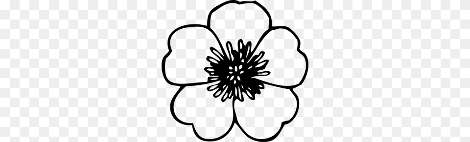 Flower Clipart, Gray Free Transparent Png