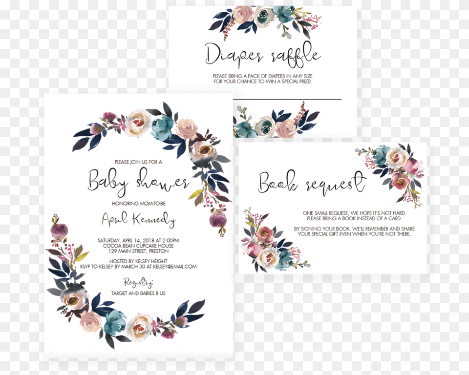 Flower Games Printable Package Boho Chic Baby Shower Invitation Set, Text, Plant, Rose, Paper Free Png Download