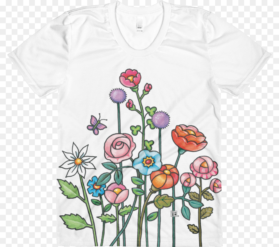 Flower Garden T Shirt Mary Engelbreit Flower Garden Shirt, T-shirt, Pattern, Clothing, Floral Design Free Png Download