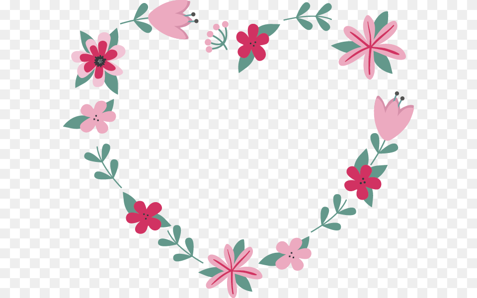 Flower Garland Heart, Art, Floral Design, Graphics, Pattern Free Png
