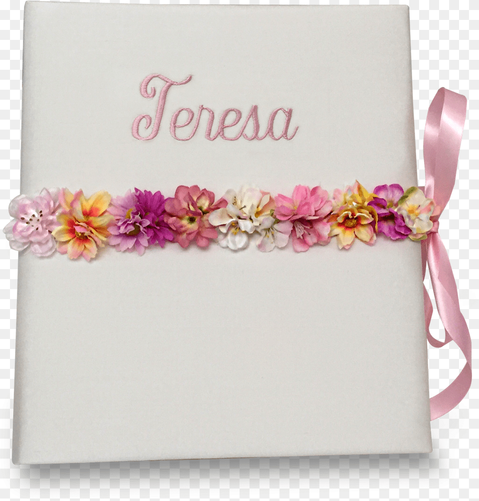 Flower Garland In Silk Personalized Baby Memory Book Flower, Envelope, Greeting Card, Mail, Plant Png
