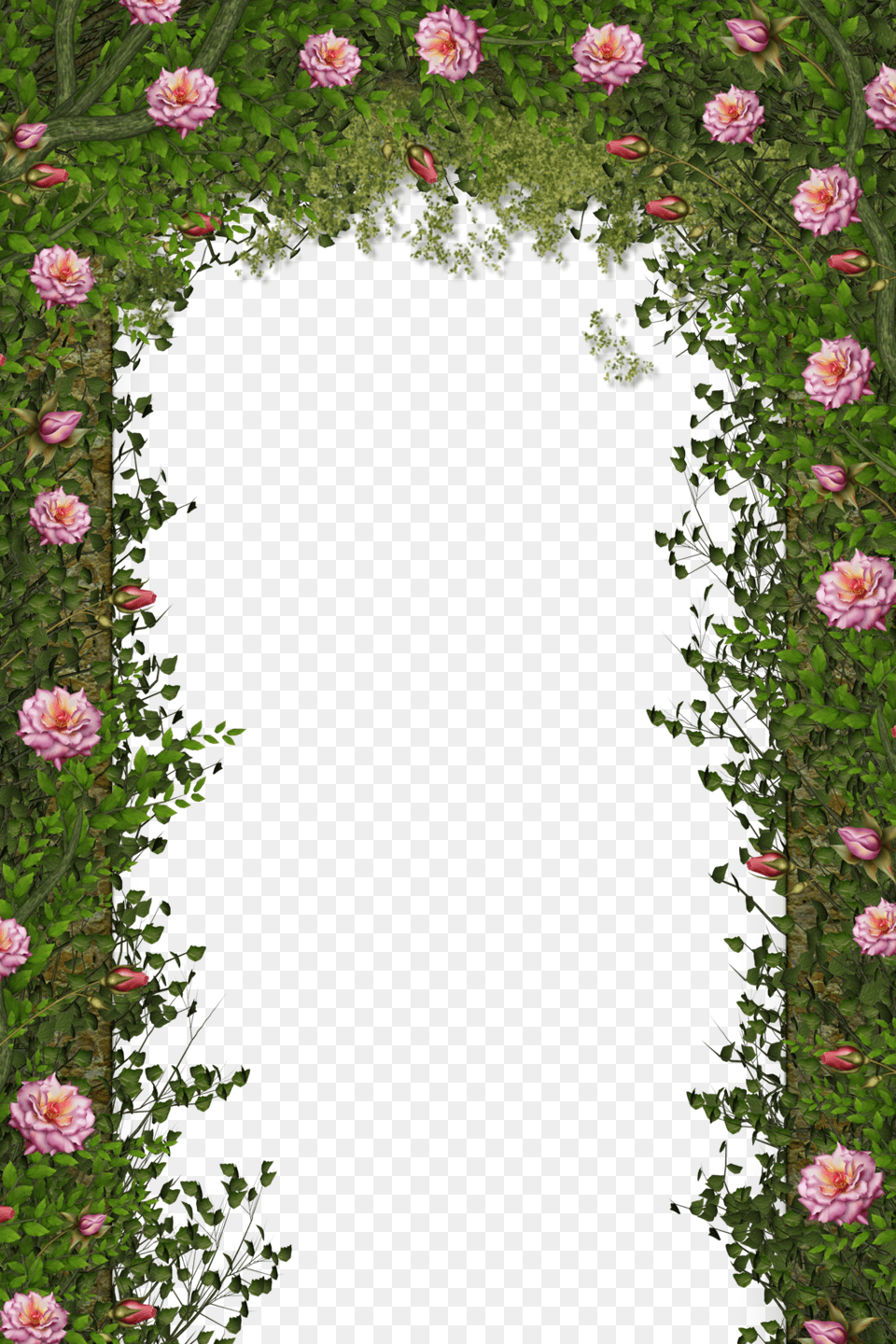 Flower Gate Clipart Flower Clip Art Flower Gate, Rose, Plant, Petal, Pattern Free Png Download